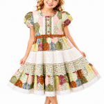 Domino Girl Girls Vintage Patchwork Lace Dress