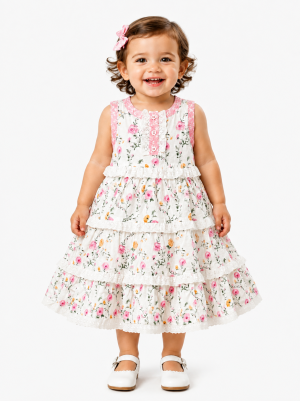 Drama Queen Baby Floral Tiered Lace Dress