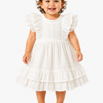 Drama Queen Baby White Eyelet Lace Ruffle Dress