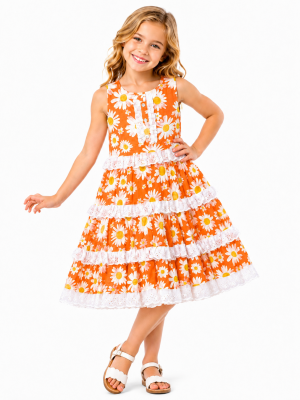 Domino Girl Daisy Lace Tiered Dress