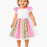 Drama Queen Baby Patchwork Gingham Dress