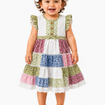 Drama Queen Baby Patchwork Floral Eyelet Dress